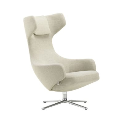 Grand Repos Gepolsterter Sessel / dreh- & & lehnbar - Stoff - Vitra grau/beige en textil