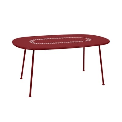 Ovaler Tisch Lorette metall rot / 160 x 90 cm - Metall - Fermob rot en metall