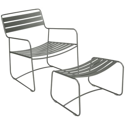 Surprising Lounger Set Sessel & Fußstütze - Fermob grün/grau en metall