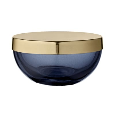 Schachtel Tota Small glas blau gold metall / rund - Ø 9 cm x H 4,5 cm - AYTM blau en metall