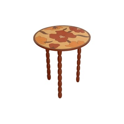Clarita Beistelltisch / Ø 45 x H 52 cm - Holz mit handgemalten Motiven - POPUS EDITIONS en