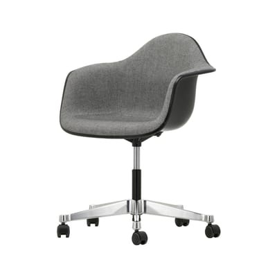 PACC - Eames Plastic Armchair Sessel mit Rollen / (1950) - Vollpolsterung - Vitra grau en textil