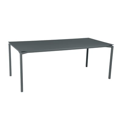 Calvi rechteckiger Tisch / 195 x 95 cm - Aluminium / 10 bis 12 Personen - Abnehmbare Platte - Fermob grau en metall