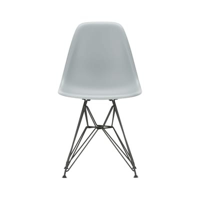 Stuhl RE DSR - Eames Plastic Side Chair plastikmaterial grau / (1950) - Beine schwarz / recycelt - Vitra grau en plastikmaterial