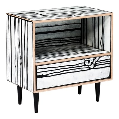 Wrongwoods Nachttisch - Established & Sons schwarz en holz