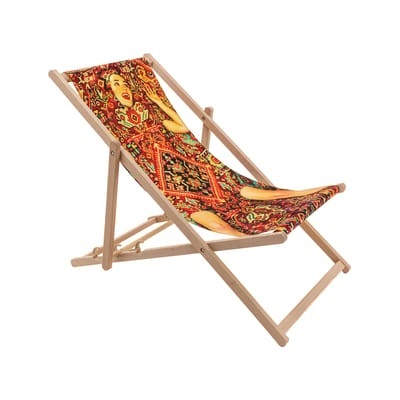 Toiletpaper Liegestuhl / Lady on carpet - Seletti bunt en textil/holz