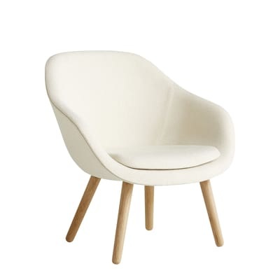 Lounge Sessel About A lounge AAL82 textil weiß beige holz natur / Gepolstert - Niedrige Rückenlehne - Hay weiß en textil