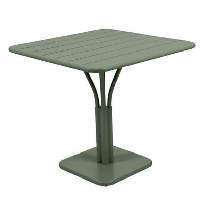 Luxembourg quadratischer Tisch / 80 x 80 cm - Fuß mittig - Fermob grün en metall