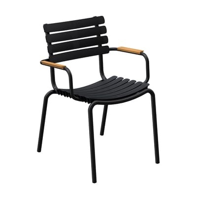 ReCLIPS Stapelbarer Sessel / Armlehnen Bambus - Recycling-Kunststoff - Houe schwarz en plastikmaterial