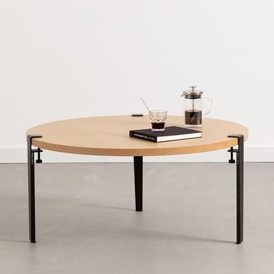 Fuß aus Stahl mit Klammersystem / H 43 cm - Um Couchtische & Bänke zu gestalten - TipToe schwarz en metall