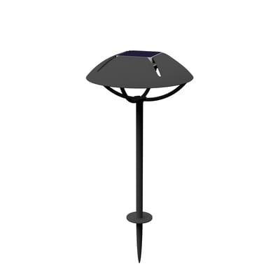 Parabole LED Solarlampe / kabellos - zum Einstecken in den Boden - Maiori schwarz en metall