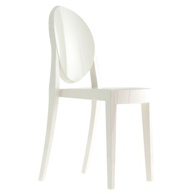 Victoria Ghost Stapelbarer Stuhl Opak-Ausführung - Kartell weiß en plastikmaterial