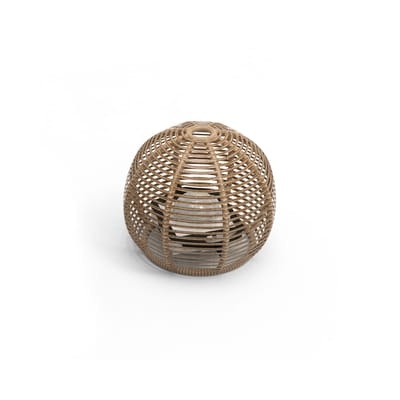 La Lampe Paillote Sphere Solarlampe / Klein Ø 31 cm / Hybrid und mit Netzverbindung (Solaraufladung + USB-Dock) - Maiori holz natur en plastikmaterial