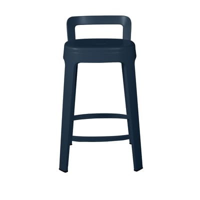 Ombra Counter Barhocker / Mit Rückenlehne - H 65 cm - RS BARCELONA blau en metall