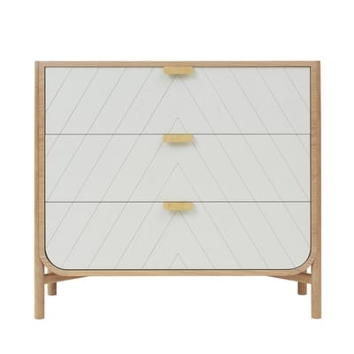 Marius Kommode / L 100 cm x H 90 cm - Hartô grau/holz natur en holz