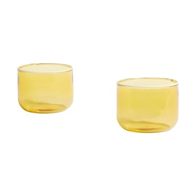 Tint Small Glas / 2er-Set - H 5,5 cm / 200 ml - Hay gelb en glas
