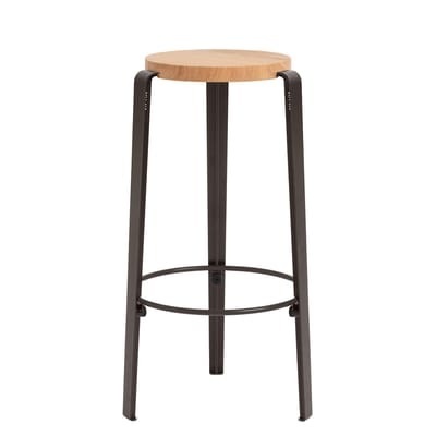 Big Lou Barhocker / H 76 cm - Stahl & Eiche - TIPTOE holz natur/metall en metall/holz