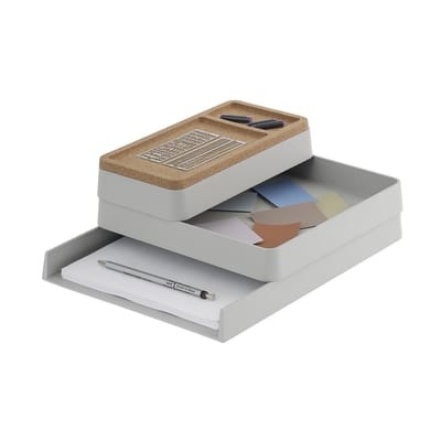 Arrange n°1 Schreibtisch-Organizer / Stapelbares 3er-Set - Muuto grau en plastikmaterial