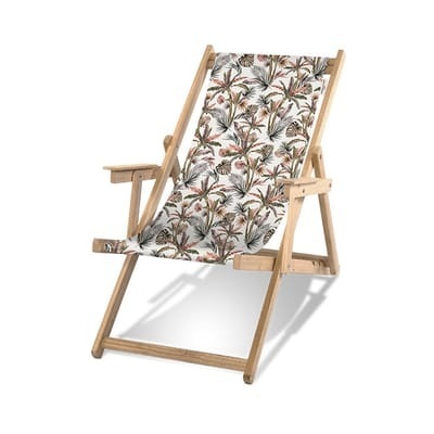 Rio Liegestuhl / Mit Armlehnen - PÔDEVACHE bunt en textil/holz
