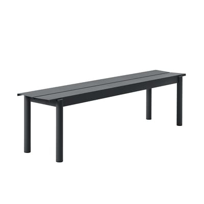 Linear Bank / Stahl - L 170 cm - Muuto schwarz en metall