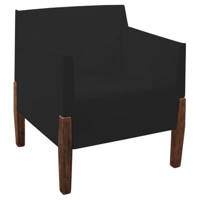 Kubrick Sessel - Serralunga schwarz/holz natur en plastikmaterial/holz