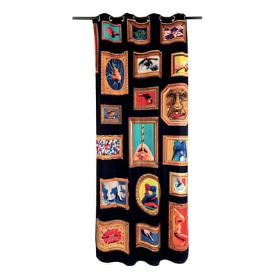 Toiletpaper - Frames Vorhang / 280 x 140 cm - Polyester - Seletti schwarz en textil