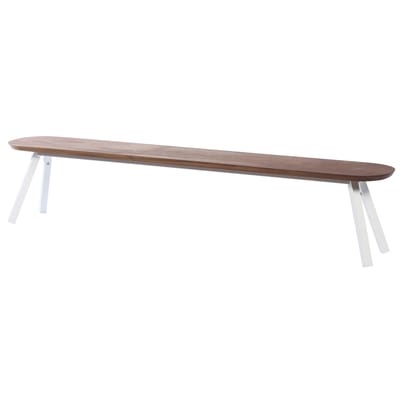 Banc Y&M / Bois & métal - L 220 cm - RS BARCELONA weiß/holz natur en metall/holz