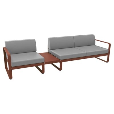 Bellevie Sofa / n° 1 A - L 275 cm - Stoff flanellgrau - Fermob grau en metall/textil