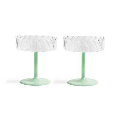 Twirl Sektgläser / 2er-Set - & klevering grün en glas