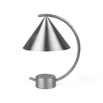 Meridian Lampe ohne Kabel / Metall - h 26 cm - Ferm Living grau/silber/metall en metall