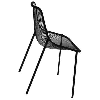 Round Stapelbarer Stuhl - Emu schwarz en metall