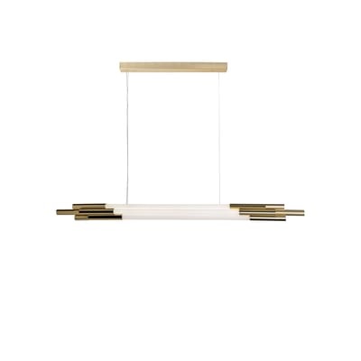 ORG Horizontal Small Pendelleuchte / LED - L 130 cm / Glas - DCW éditions weiß en glas