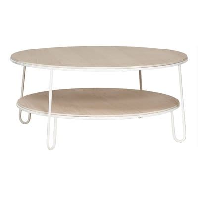 Eugénie Large Couchtisch / Eiche - Ø 90 - Hartô weiß/holz natur en holz