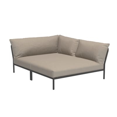 Level 2 Cozy Sofa / Weiche Rückenlehne & tiefe Sitzfläche - Eckmodul rechts L 173,5 x T 139 cm - Houe beige en textil