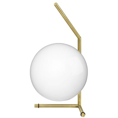 Flos - Tischleuchte IC - Glas - weiss/messing - 20/20/38.1 cm