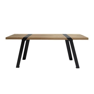 Pi Bank / L 120 cm - für innen und außen - Moaroom schwarz/holz natur en holz