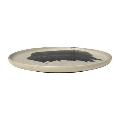 Omhu Servierplatte / Ø 36 cm - Steinzeug - Ferm Living weiß en keramik