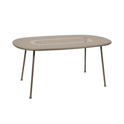 Ovaler Tisch Lorette metall braun beige / 160 x 90 cm - Metall - Fermob braun en metall
