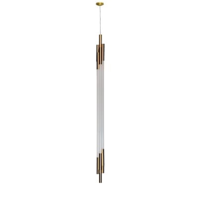 ORG Vertical Medium Pendelleuchte / LED - H 160 cm / Glas - DCW éditions weiß en glas