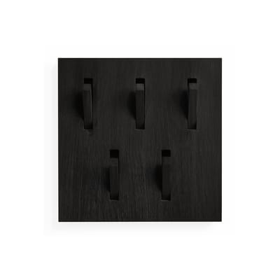 Utilitile Wandgarderobe / 5 klappbare Garderobenhaken - 40 x 40 cm / Eiche - Ethnicraft schwarz en holz