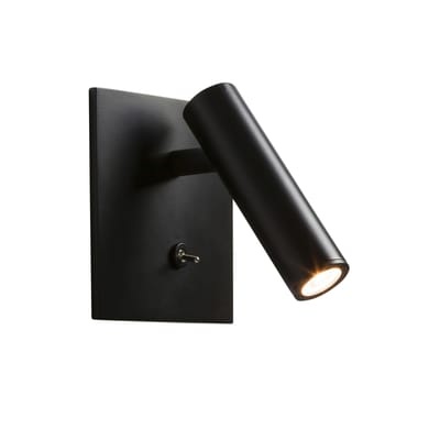 Enna Square LED Wandleuchte / Drehbare Leselampe - Schalter - RE-MAJEUR schwarz en metall