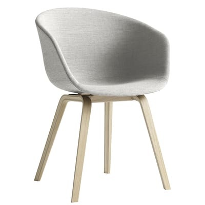 About a chair AAC 23 Sessel - Stoff - 4 Füße - Hay grau/holz natur en textil/holz