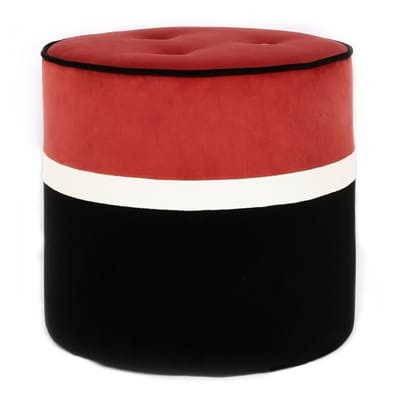 Léo Small Sitzkissen / Ø 42 cm x H 43 cm - Velours - Maison Sarah Lavoine rosa/rot en textil