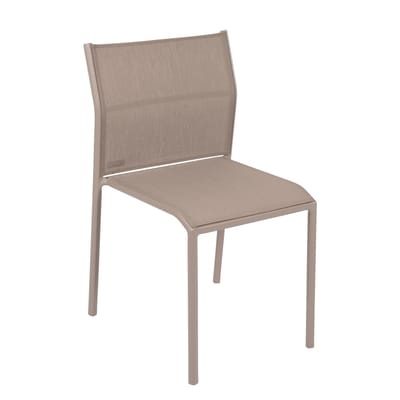 Cadiz Stapelbarer Stuhl / Textilbespannung - Fermob braun/beige en metall/textil