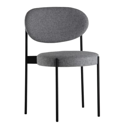 Series 430 Gepolsterter Stuhl / stapelbar - Stoff & Metall - Verpan grau en metall/textil
