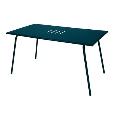 Monceau rechteckiger Tisch / 146 x 80 cm - für 6 Personen - Fermob blau en metall