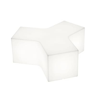 Ypsilon Outdoor beleuchteter Couchtisch für den Außenbereich - Slide weiß en plastikmaterial