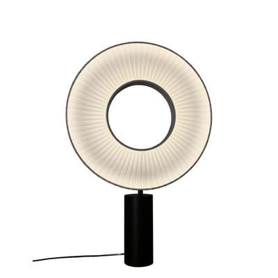 Iris Tischleuchte LED / beidseitige Double-Flux-Beleuchtung - Dix Heures Dix weiß/beige en metall/textil