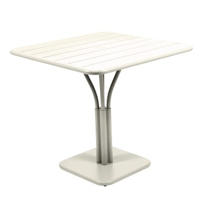 quadratischer Tisch Luxembourg metall grau / 80 x 80 cm - Mittiger Fuß - Fermob grau en metall
