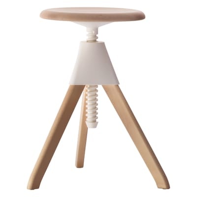 Jerry Hocker H 50/66 cm - Magis weiß/holz natur en holz